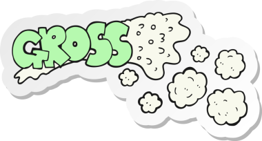 Bir insan tarafından çizilmiş iğrenç bir karikatürün çıkartması.