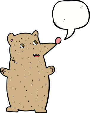 Bir insan tarafından çizilmiş komik bir çizgi film ayısı.