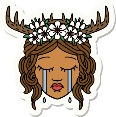 Bir insan tarafından çizilmiş ağlayan insan rahibin çıkartması.