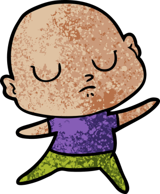 bir insan tarafından çizilmiş kel bir adam.