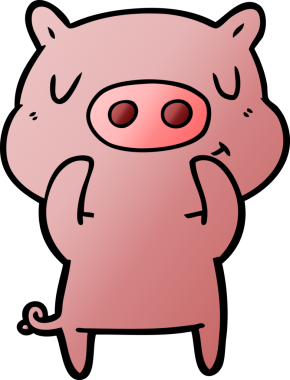 Bir insan tarafından çizilmiş çizgi film içerikli domuz.