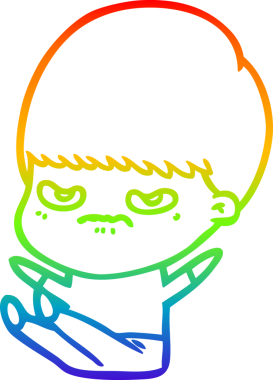 gökkuşağı gradyan çizgi çizimi bir insan tarafından çizilmiş bir çizgi çocuk