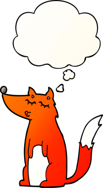 Bir insan tarafından çizilmiş, düşünce baloncuklu çizgi film kurdu.