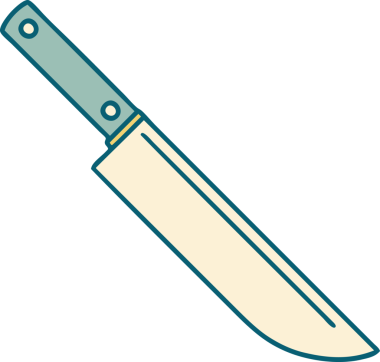 Bir insan tarafından çizilmiş bir bıçağın ikonik dövme şekli