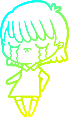 Bir insan tarafından çizilmiş ağlayan bir karikatür çizimi.