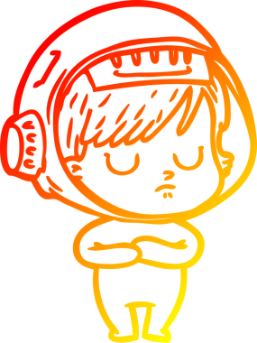 Bir insan tarafından çizilmiş bir astronot kadın çizgi çizimi.