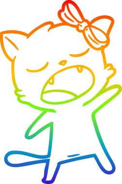 Bir insan tarafından çizilmiş şarkı söyleyen bir çizgi film kedisinin çizimi