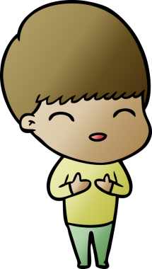 Bir insan tarafından çizilmiş mutlu çizgi film çocuğu.