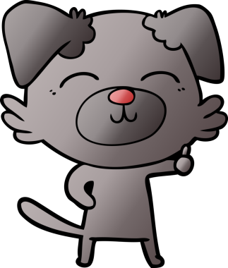 Bir insan tarafından çizilmiş çizgi film köpeği.