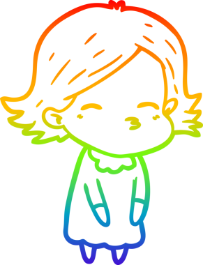 gökkuşağı gradyan çizimi bir insan tarafından çizilmiş bir karikatür kadın