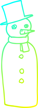 Bir insan tarafından çizilmiş geleneksel bir kardan adam çizgi çizimi.