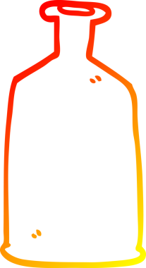 Bir insan tarafından çizilen cam şişenin sıcak çizgi çizimi.