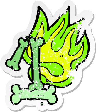 Bir insan tarafından çizilen cadılar bayramı kemik numarasının gerilimli yapıştırması.