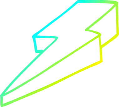 Bir insan tarafından çizilmiş bir karikatür desenli yıldırım çizimi.