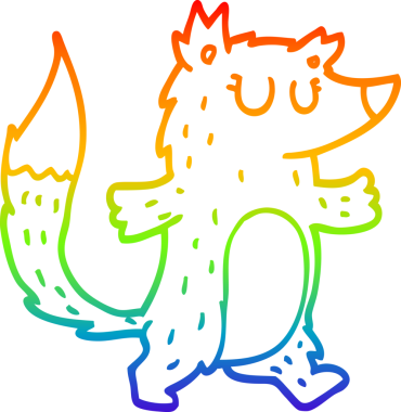 gökkuşağı gradyan çizgi çizimi bir insan tarafından çizilmiş bir kurt çizgi