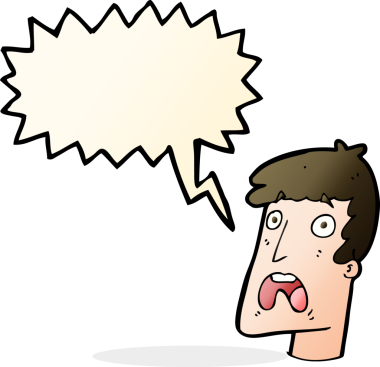 Bir insan tarafından çizilen konuşma baloncuğuyla adamı şok eden çizgi film.