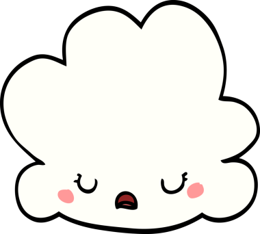 Bir insan tarafından çizilmiş sevimli karikatür bulutu