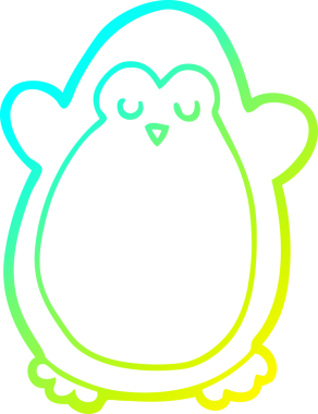 Bir insan tarafından çizilmiş bir penguen karikatürü.