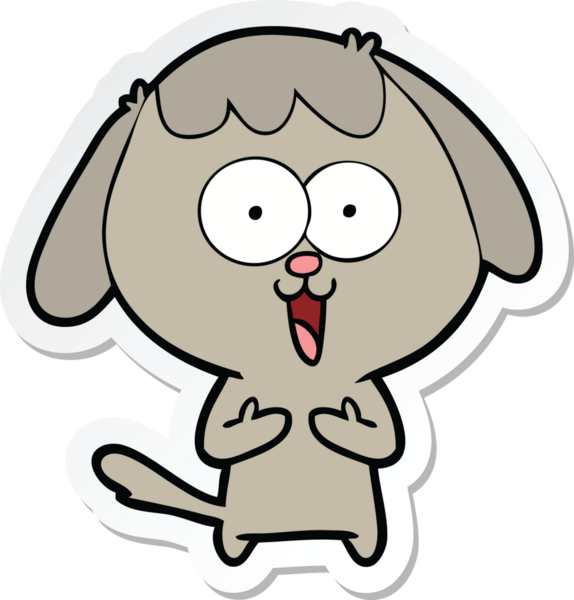 Bir insan tarafından çizilmiş şirin bir köpeğin çıkartması.