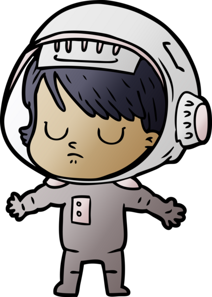 Bir insan tarafından çizilmiş astronot kadın.