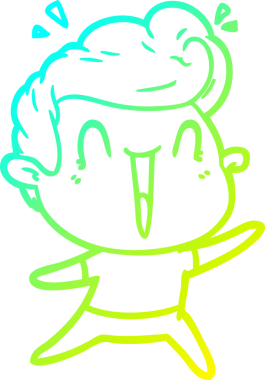 Bir insan tarafından çizilmiş, heyecanlı bir çizgi film çizimi.