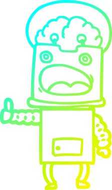 Bir insan tarafından çizilmiş soğuk gradyan robot çizimi