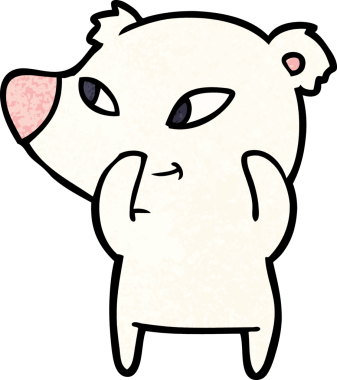 Bir insan tarafından çizilmiş kutup ayısı karikatürü