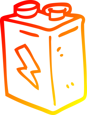 Bir insan tarafından çizilmiş karikatür bataryasının sıcak gradyan çizimi