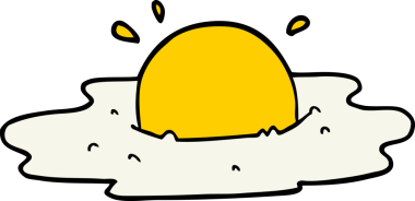 Bir insan tarafından çizilmiş kızarmış yumurta.