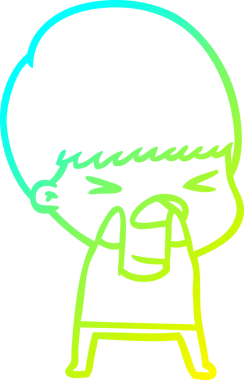 Bir insan tarafından çizilen bir çizgi filmin soğuk gradyan çizimi.