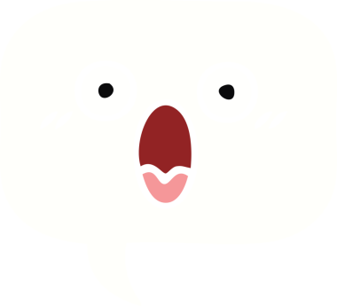 Bir insan tarafından çizilmiş bir konuşma baloncuğunun düz renk retro karikatürü