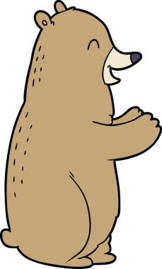 Bir insan tarafından çizilmiş çizgi film ayısı.