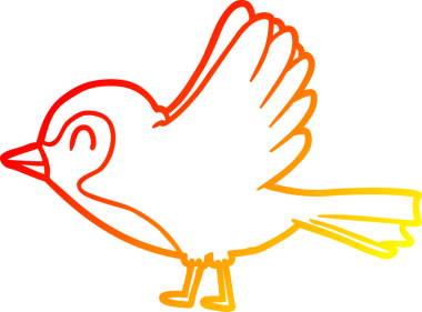 Bir insan tarafından çizilen Robin çizgi filminin sıcak gradyan çizimi