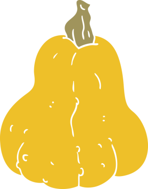 Bir insan tarafından çizilmiş düz renk çizgi film kabağı