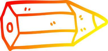 Bir insan tarafından çizilmiş karikatür kaleminin sıcak gradyan çizimi