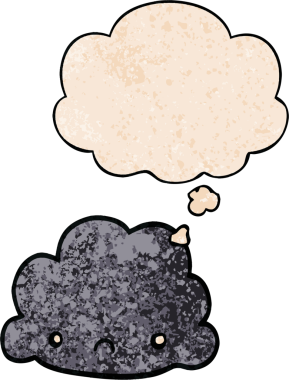 bir insan tarafından çizilmiş grunge desen biçiminde düşünce baloncuğu olan çizgi film bulutu