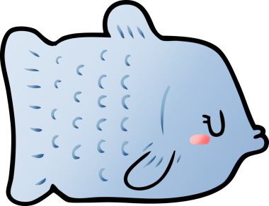 bir insan tarafından çizilmiş karikatür balığı