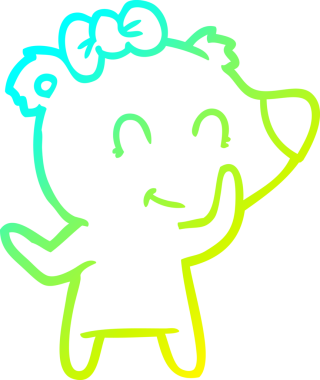 Bir insan tarafından çizilmiş bir dişi kutup ayısı karikatürü.