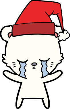 Ağlayan kutup ayısı bir insan tarafından çizilmiş.