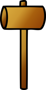 Bir insan tarafından çizilmiş bir çekicin el çizimi karikatürü.