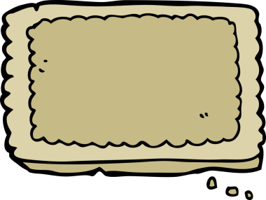 Bir insan tarafından çizilmiş çizgi film bisküvisi