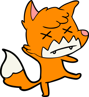 Bir insan tarafından çizilmiş ölü tilki çizgi filmi