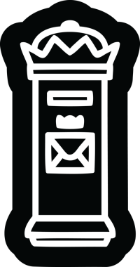 Bir insan tarafından çizilmiş İngiliz posta kutusu simgesi