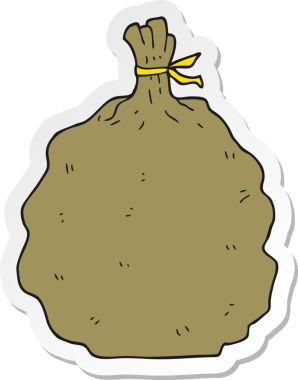 Bir insan tarafından çizilmiş bir karikatür çuvalı.