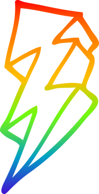 gökkuşağı gradyan çizgi çizimi bir insan tarafından çizilmiş bir karikatür yıldırımı