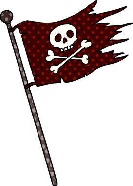 Bir insan tarafından çizilmiş bir korsan bayrağının karalaması.