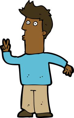 insan eliyle çizilmiş bir karikatür adam.