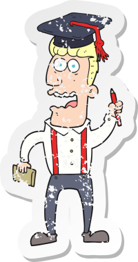 Bir insan tarafından çizilmiş gerilmiş bir çizgi filmin gerilimli retro yapıştırması.