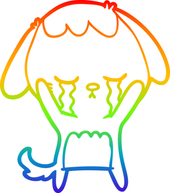 gökkuşağı gradyan çizimi bir insan tarafından çizilmiş ağlayan çizgi köpek çizimi