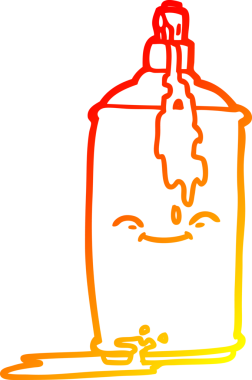 Bir insan tarafından çizilmiş bir çizgi film sprey boya kutusu.